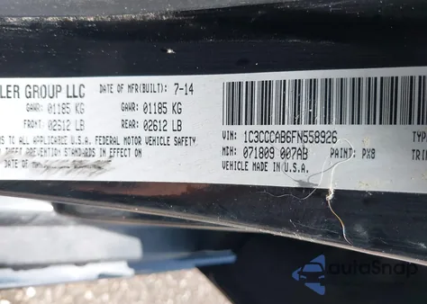 2015 Chrysler 200 Limited from USA, damaged, VIN 1C3CCCAB6FN558926